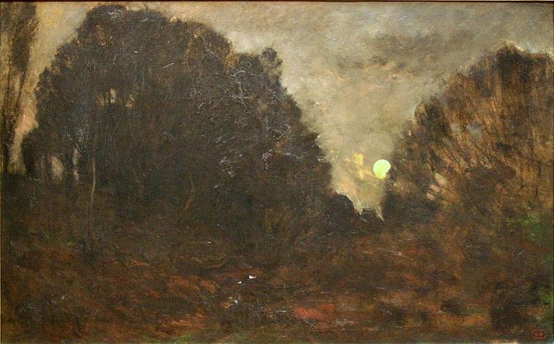 Charles Francois Daubigny Rising Moon in Barbizon Norge oil painting art